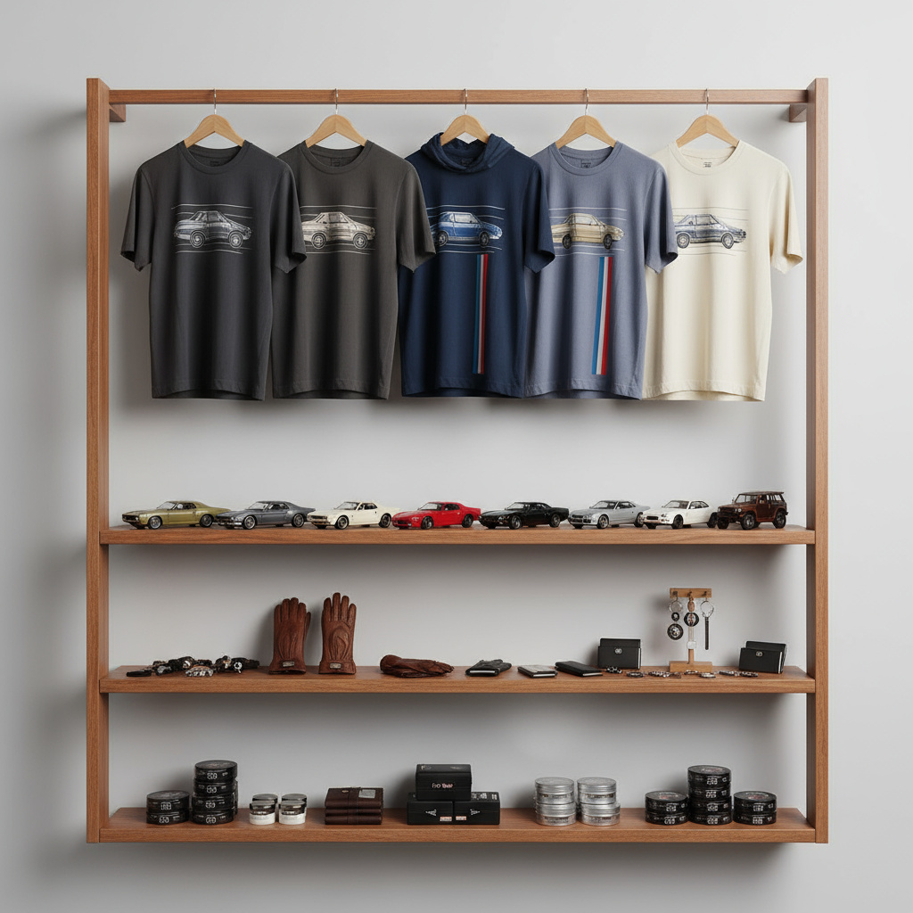 رف عرض لمنتجات بلمسات سيارات